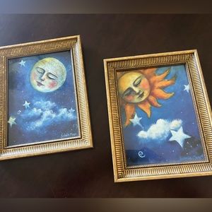 Sun and Moon Wall Art Pair